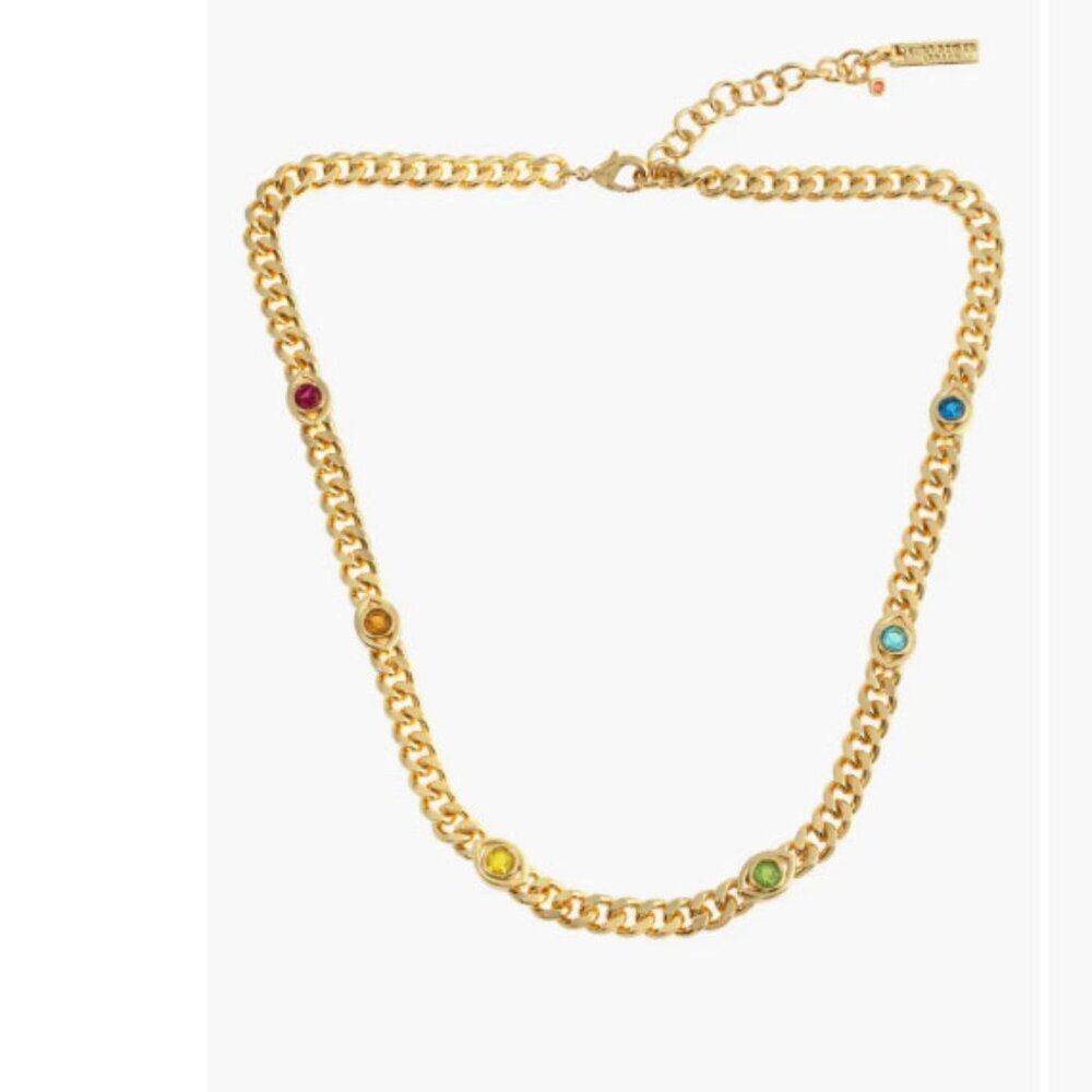 Kurt Geiger London Evil Eye Station Curb Chain Necklace